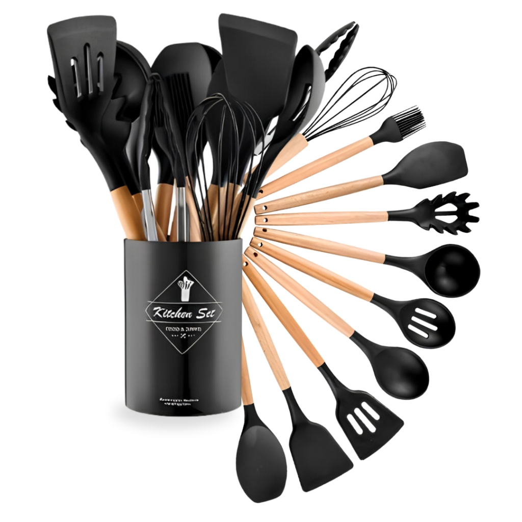 Utensílios Silicone Cozinha 12 Peças Antiaderent