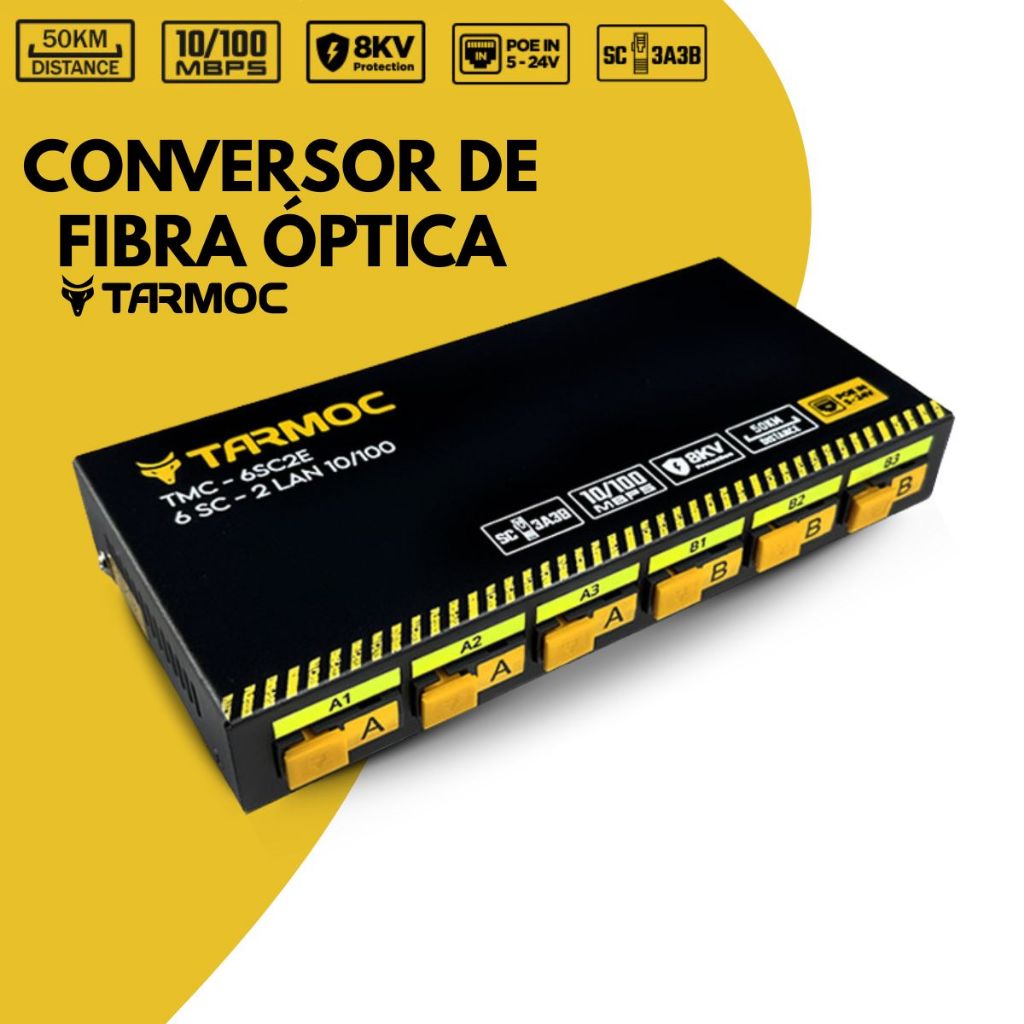 CONVERSOR DE FIBRA ÓPTICA MÍDIA TARMOC TMC-6SC2E