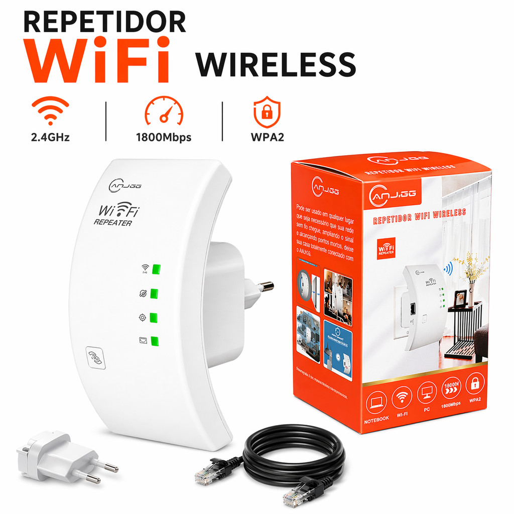 Repetidor Amplificador de Sinal WiFi 600Mbps Ultra