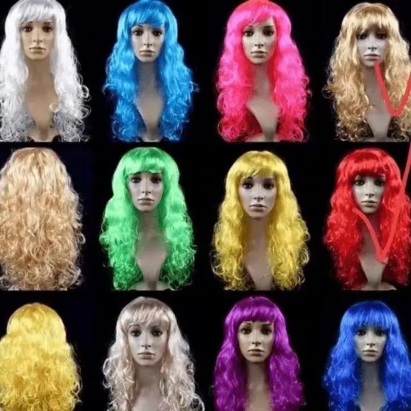 PERUCAS COLORIDAS ONDULADA ACESSÓRIOS PARA FESTAS