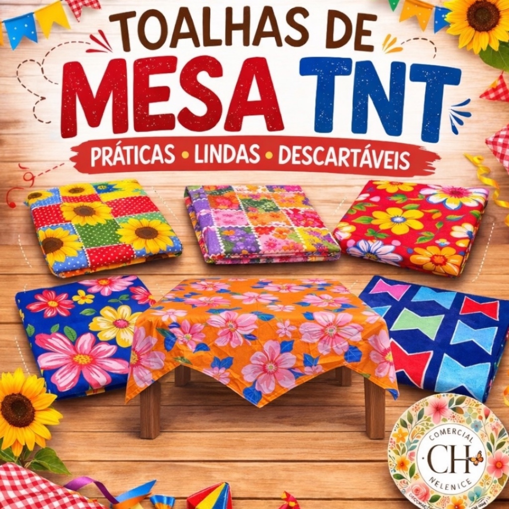 kit Toalha Junino em TNT 70×70 cm  Festa Juni