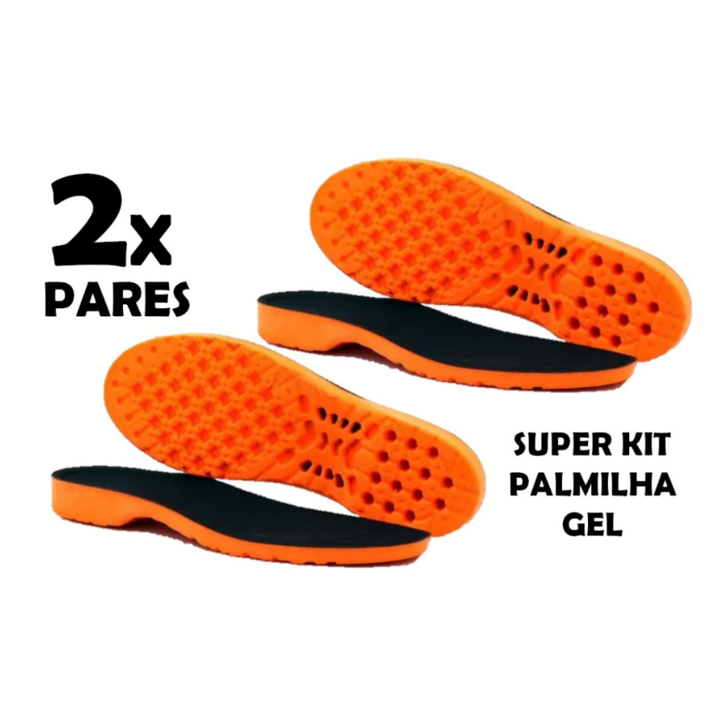 KIT 2 PARES DE PALMILHA EM GEL P.U ORTOPÉDICA ANA