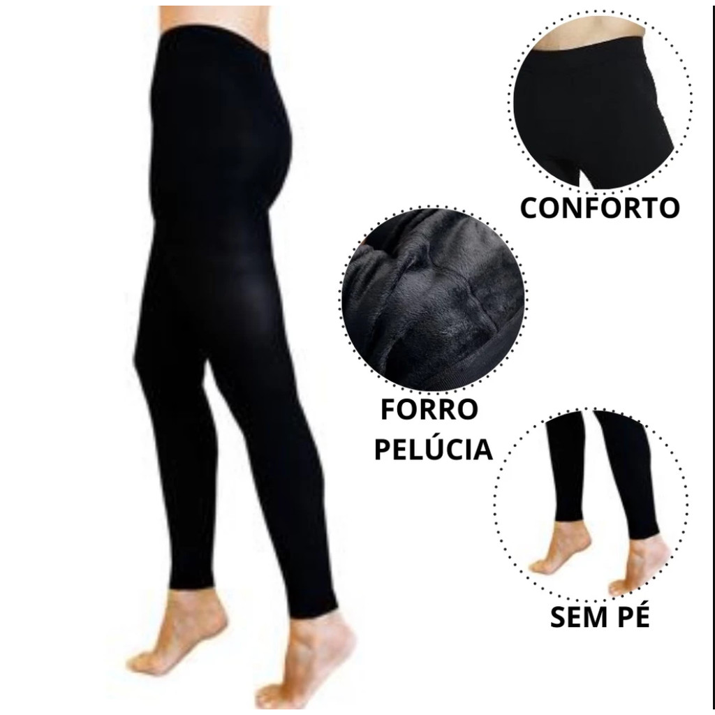 Calça Termica Peluciada Unissex Segunda Pele Inve