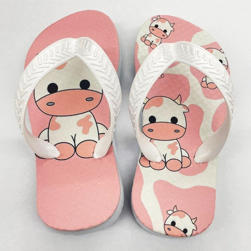 Chinelo Estampado Vaquinha e Porquinha- Par