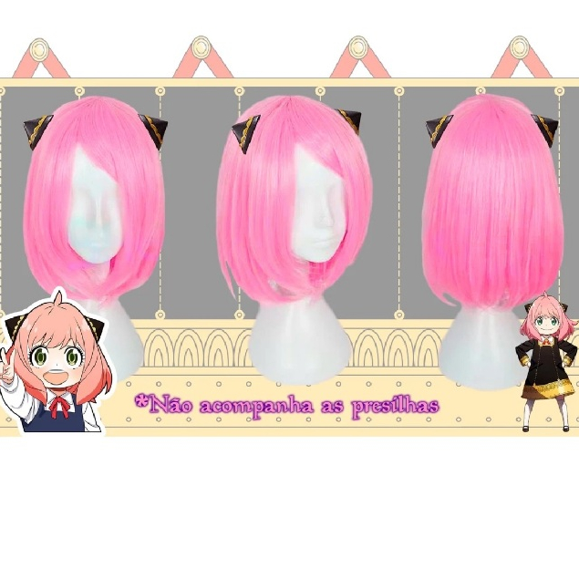 Peruca Rosa Claro – Cosplay Anya forger R