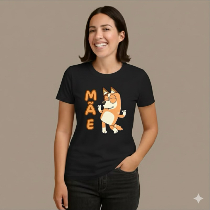 Camiseta Desenho Bluey | Pai ou Mãe | Branca ou P