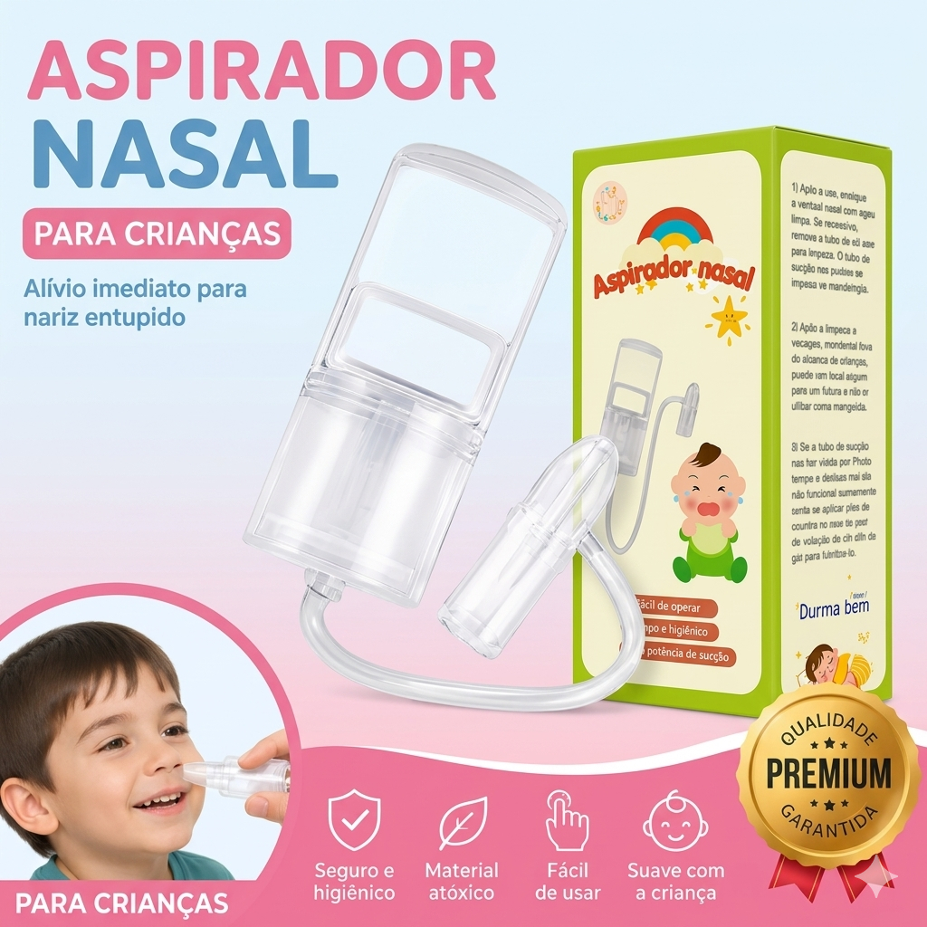 Aspirador Nasal Bebê Manual,Limpeza Segura e Efic