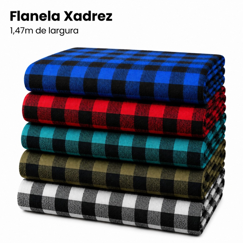 Tecido Flanela Xadrez Quadriculada 1,47m Largura F