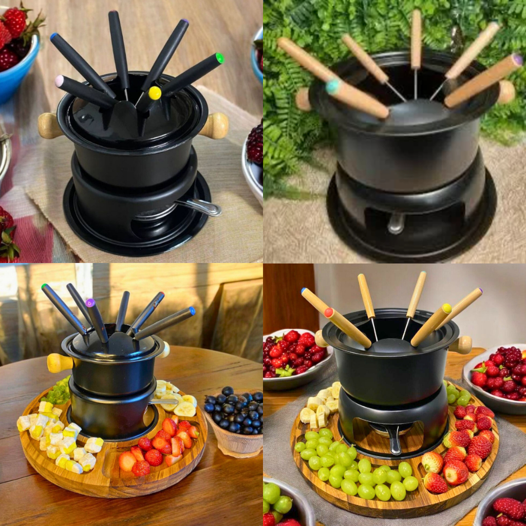 Conjunto Aparelho De Fondue Panela Carne Queijo Ch