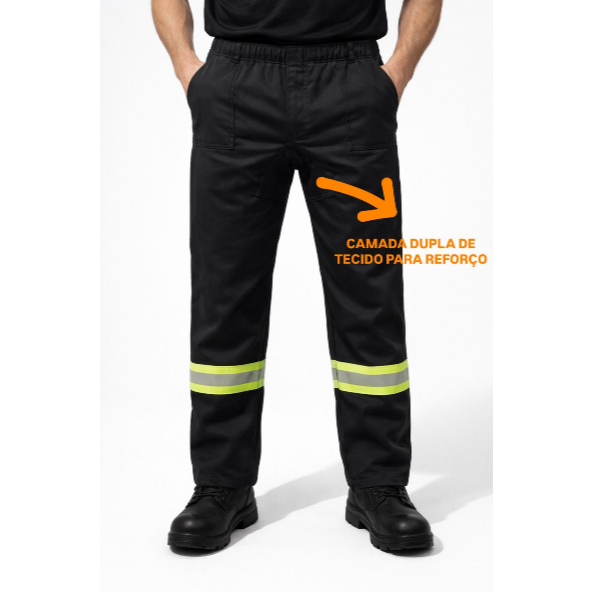 Calça Brim Pesado Reforçada Entre Pernas Trabalh