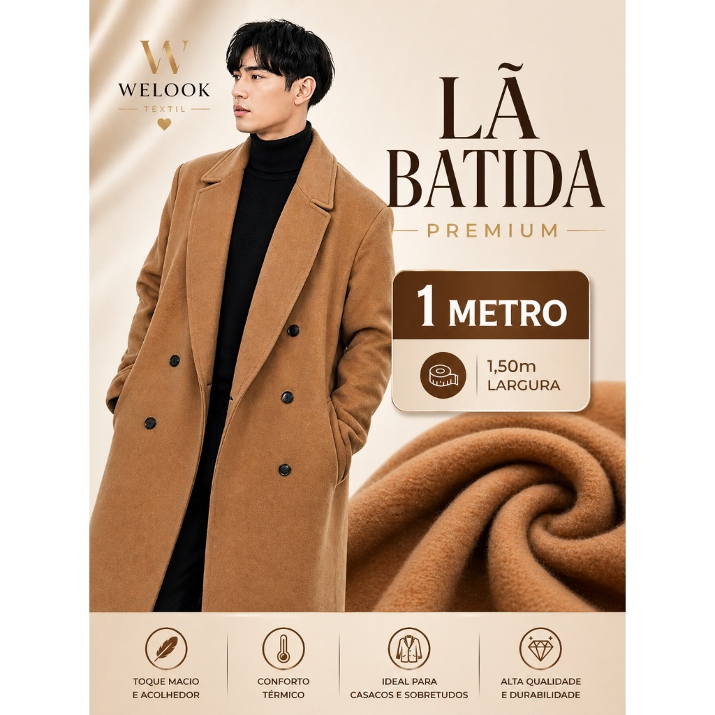 Tecido Lã Batida 1 Metro 1,50m Largura –  E