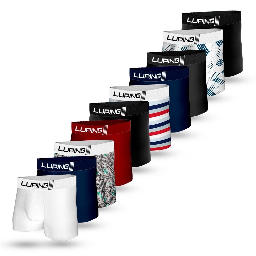 Kit 10, 5 Cuecas Box Masculina Adulto Microfibra F