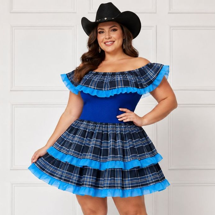 Vestido Junino de Quadrilha São joão Moda Caipir