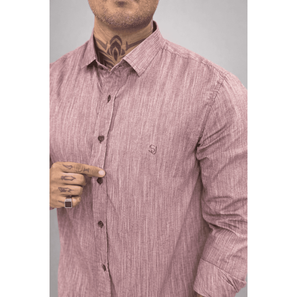 Camisa Social Masculina Manga Longa 100% Algodão 