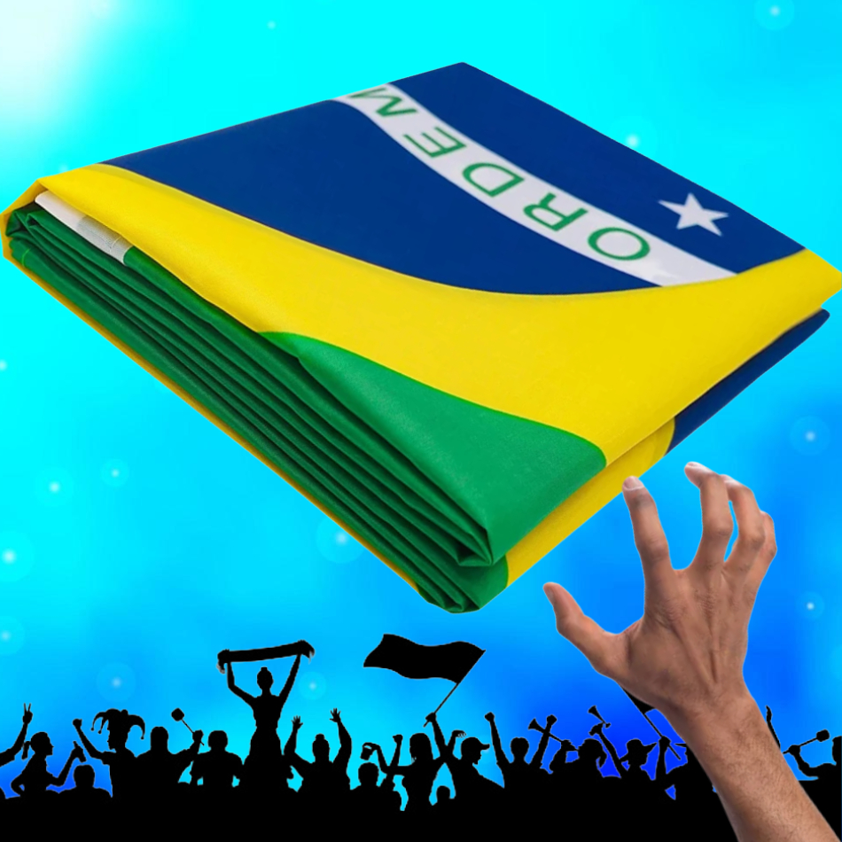 Bandeira do Brasil Poliéster Importado -Tamanho O