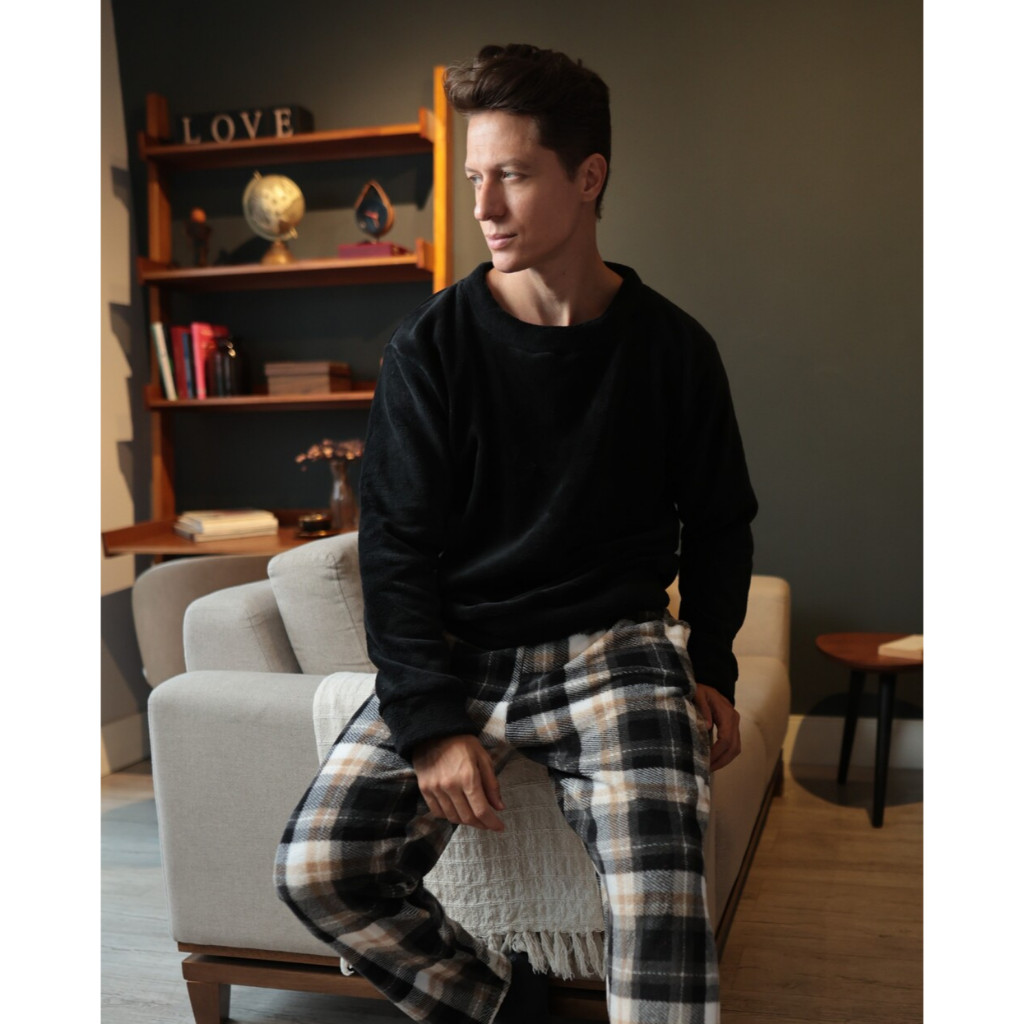 Pijama Longo  Inverno para Frio Ted Peludinho Flee