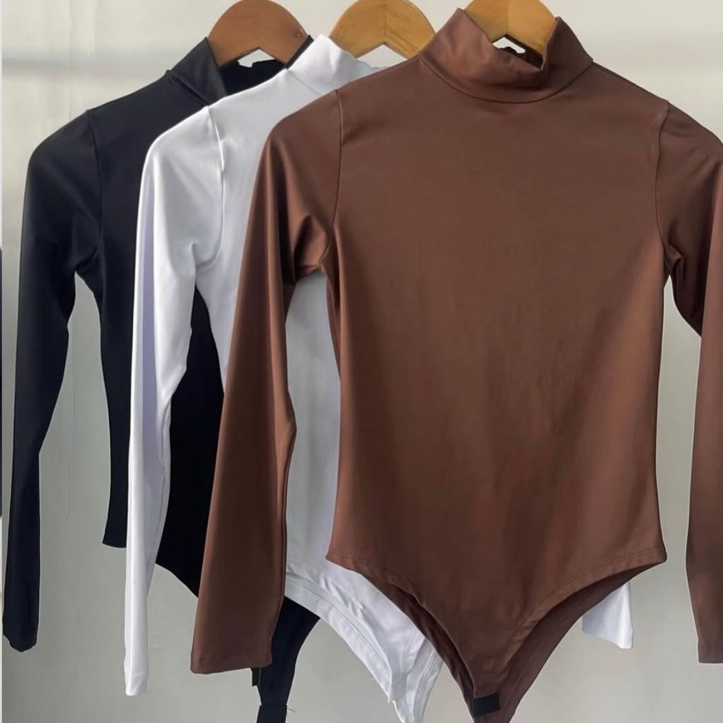 Kit C 3 Body Gola Alta Suplex Manga Longa Outono /