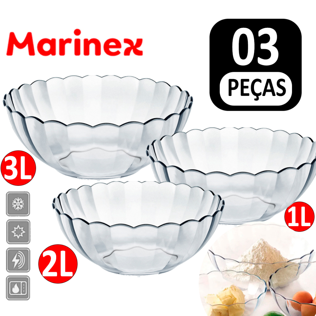 Conjunto Jogo de Tigelas Travessa Marinex Astral V