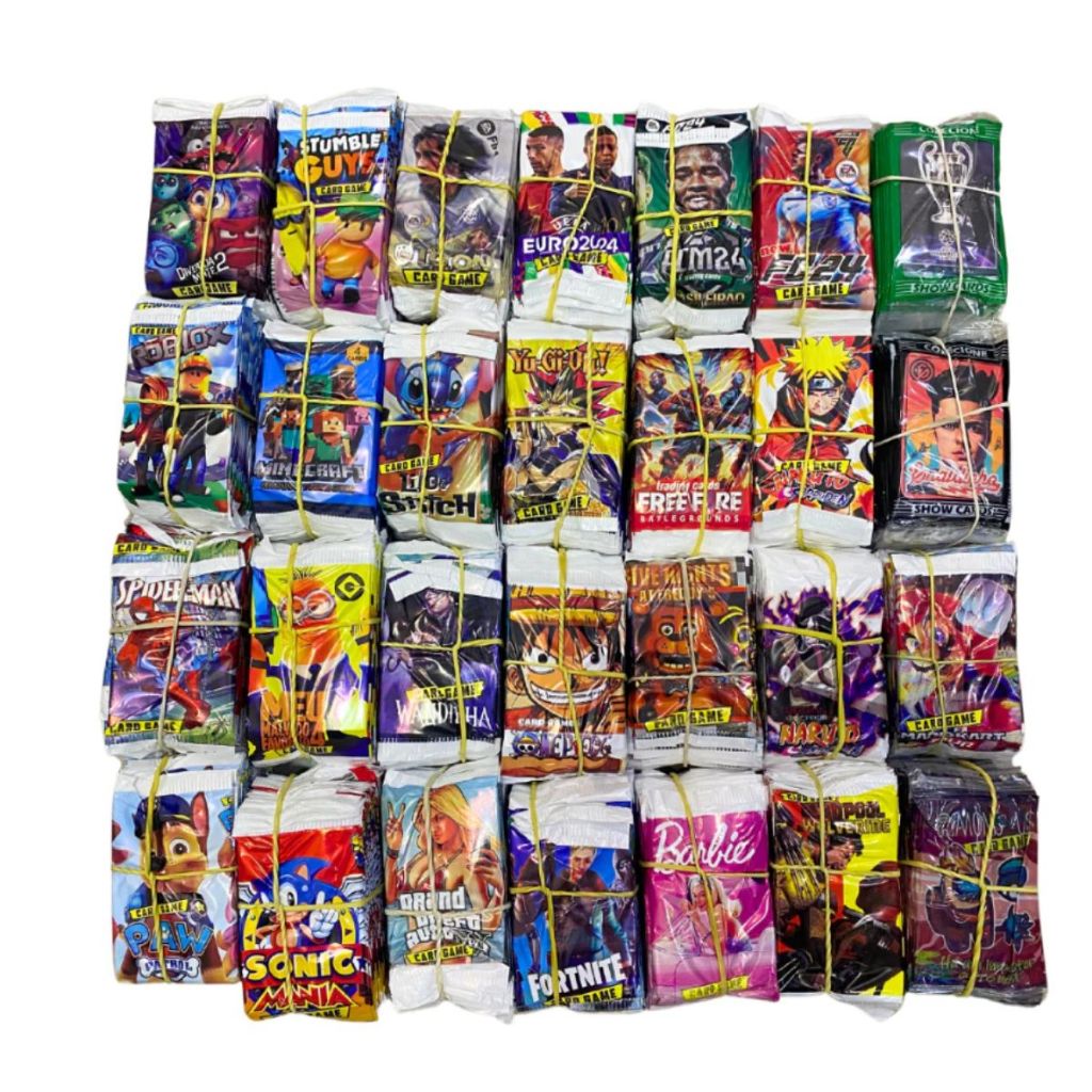 Kit 200 Cards Figurinhas Com 50 Pacotinhos Para Ba
