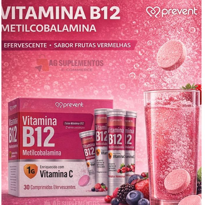B12 Metilcobalamina + Vitamina C | Frutas Vermelha