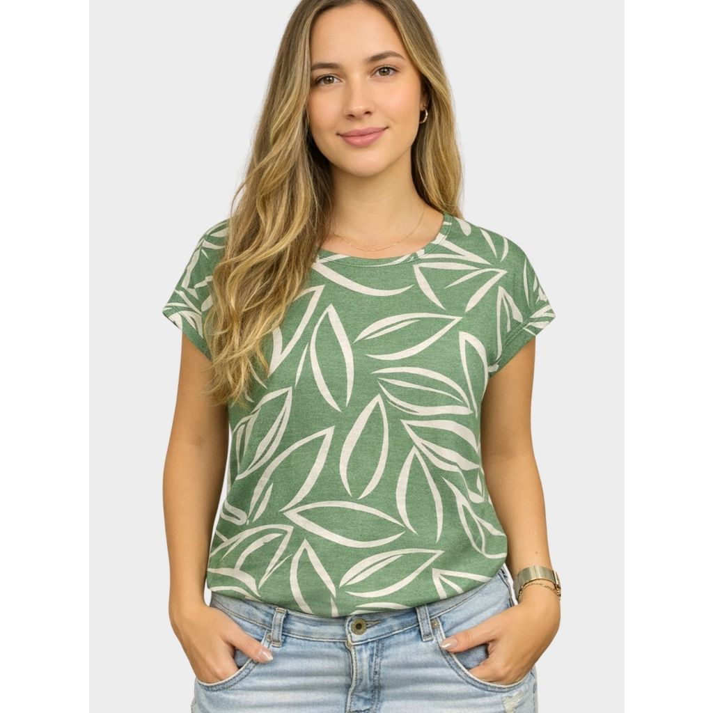 Blusa Estampada Soltinha Verão Malha Crepe Estamp
