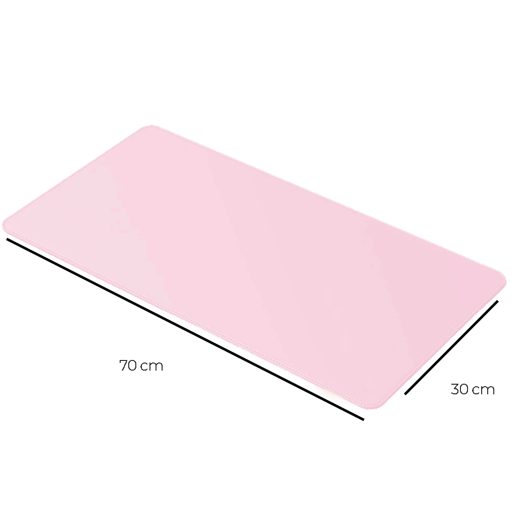Desk Pad Grande Couro Sintético Rosa Clarinho Fel