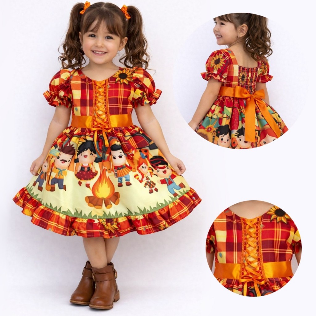 Vestido Infantil de Festa Junina Festa São João 