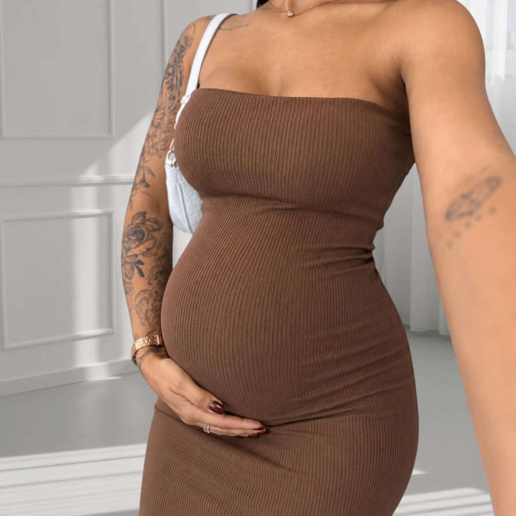 Vestido Midi Gestante Tomara Que Caia Anarruga Can