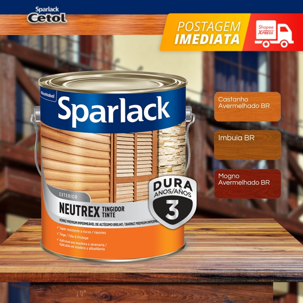 Verniz P/ Madeira Neutrex 3.6 litros Sparlack Imbu