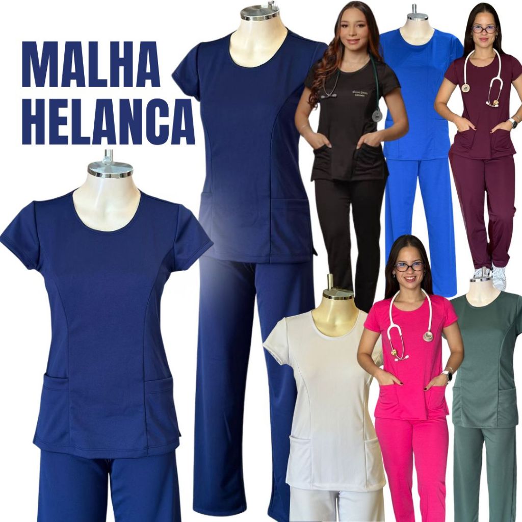 PIJAMA CIRÚRGICO SCRUB FEMININO MALHA HELANCA
