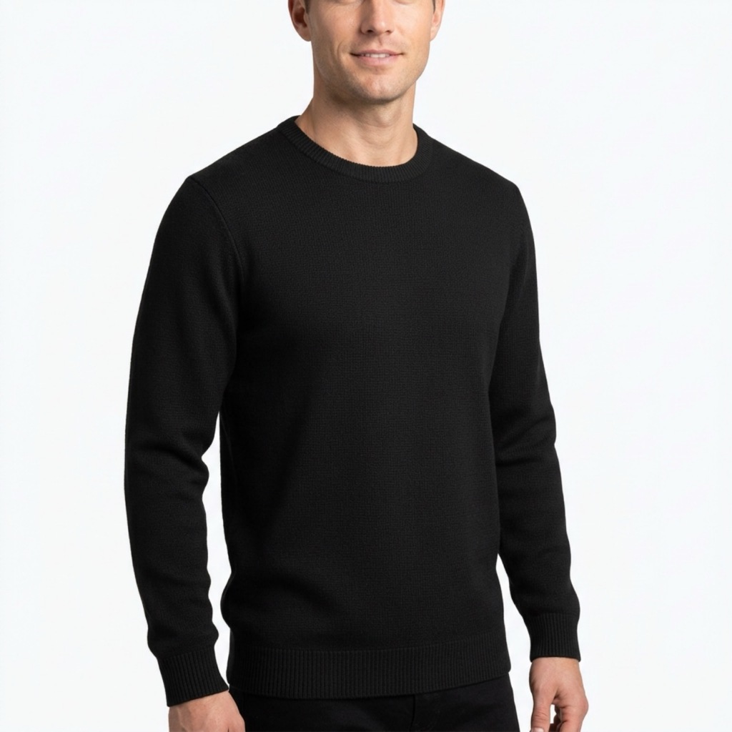 Suéter Blusa De Frio Tricot Gola Redonda Manga Lo