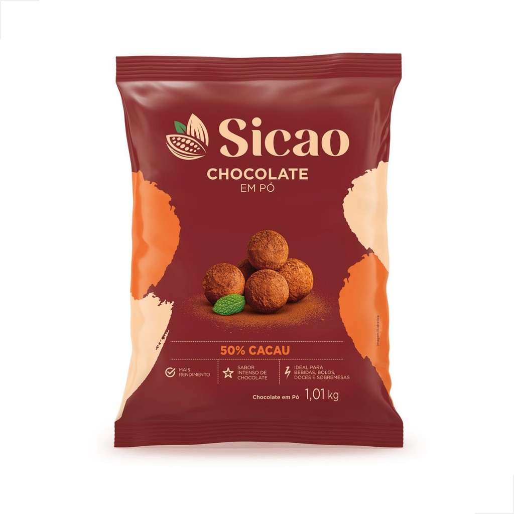 Chocolate Em Pó 50% Cacau 1,01kg Sicao