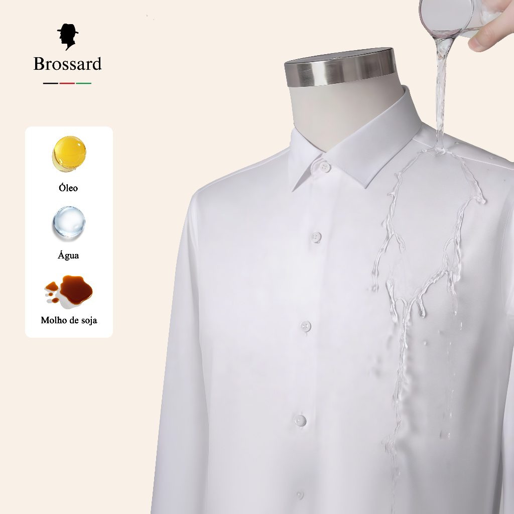 Camisa Social Masculina em Fibra de Bambu com 3 Pr