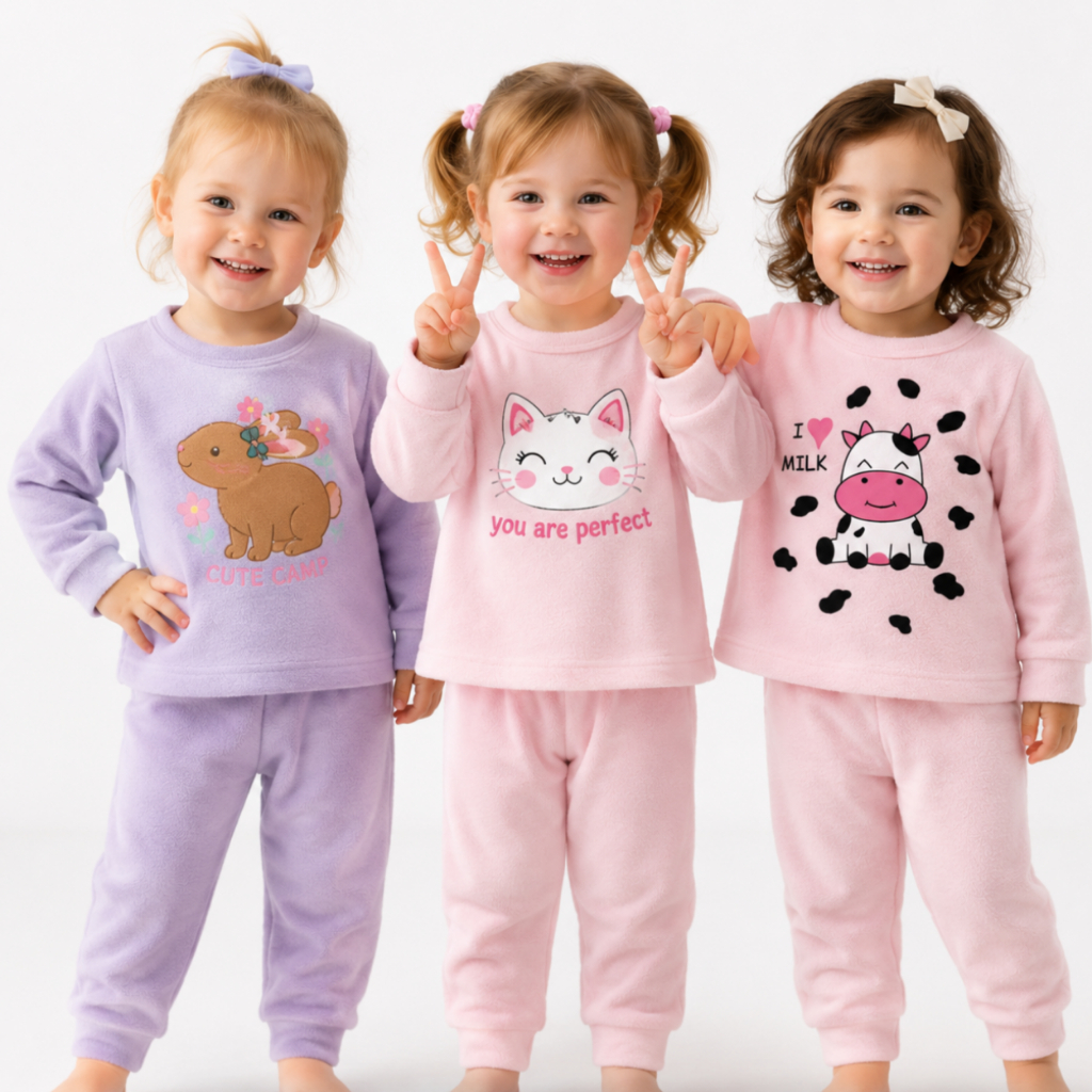 Kit 4 Peças Soft conjunto  Infantil Menina Invern