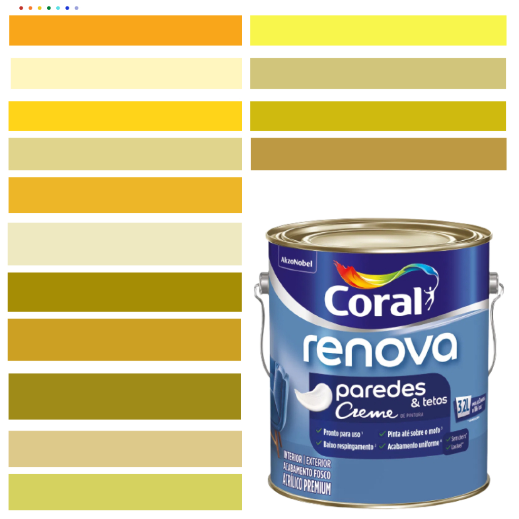 Tinta Para Parede Acrílica Coral Renova Cor Amare