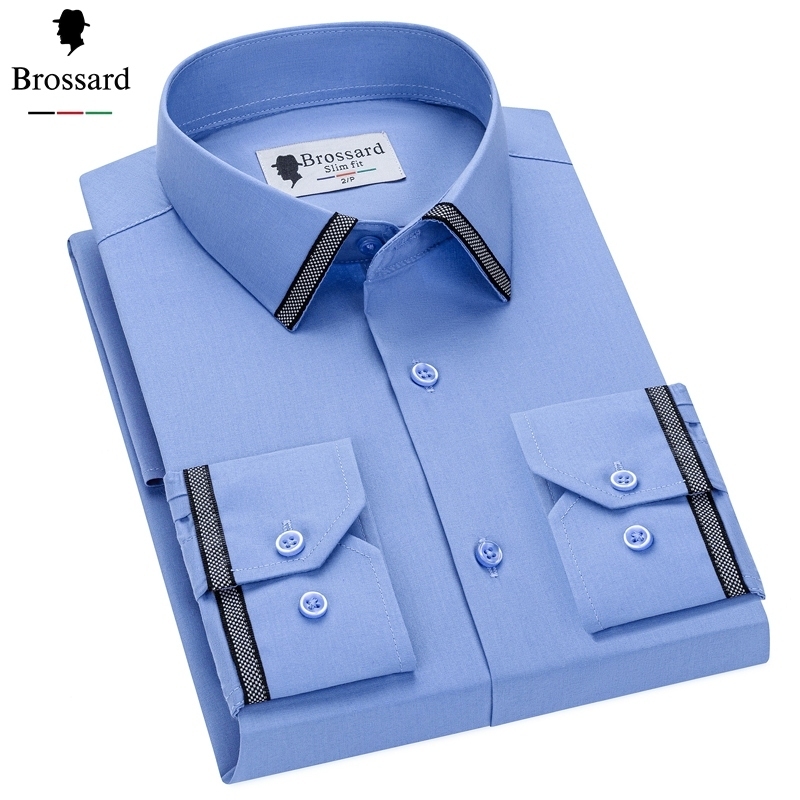 Camisa formal masculina casual de manga comprida s