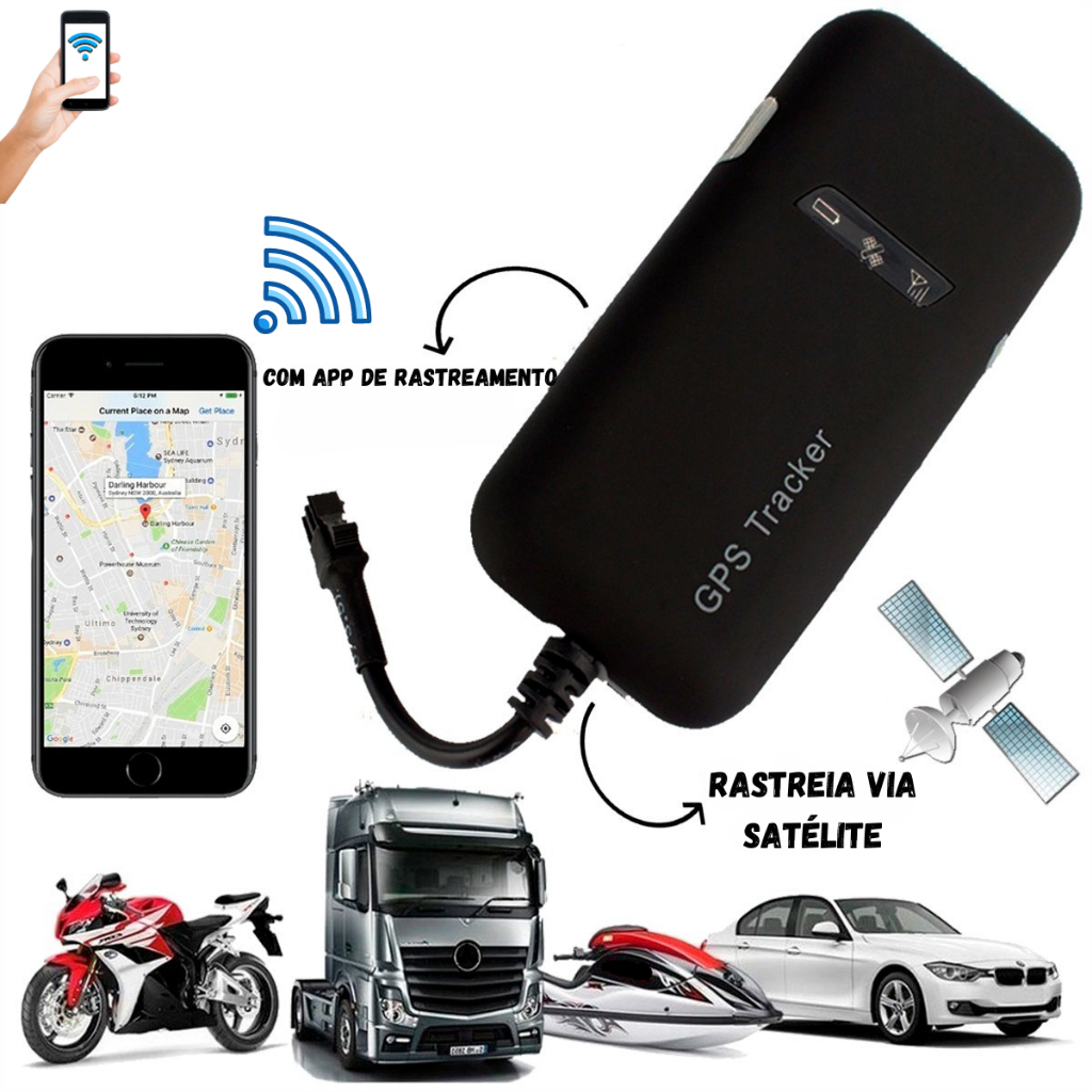 Rastreador Veicular para Carro e Moto GPS GT-02 PR