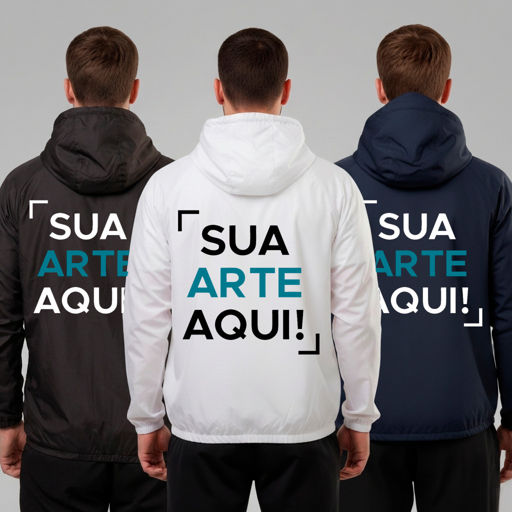 Kit 3 Jaqueta Corta Vento Impermeável Capuz Perso