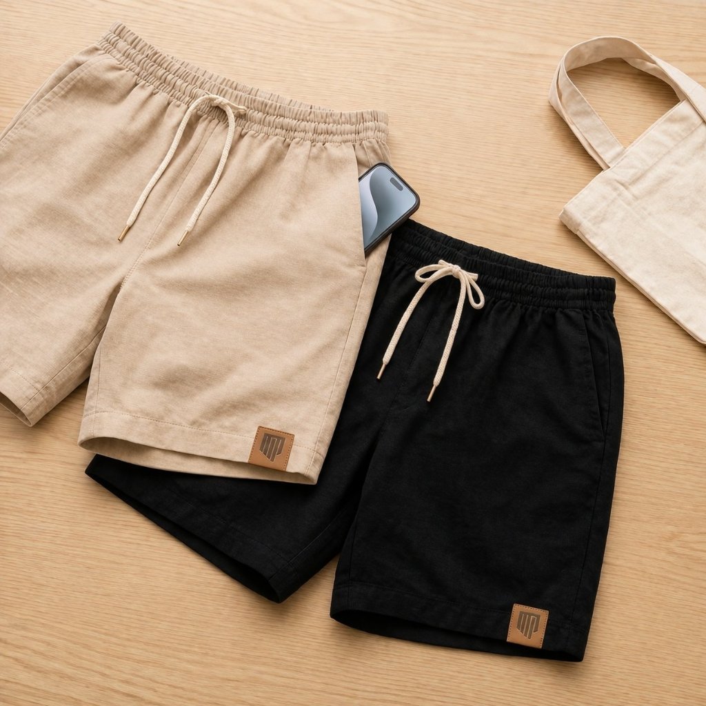 Kit 2 Shorts Linho Masculino Mauricinho Old Money 