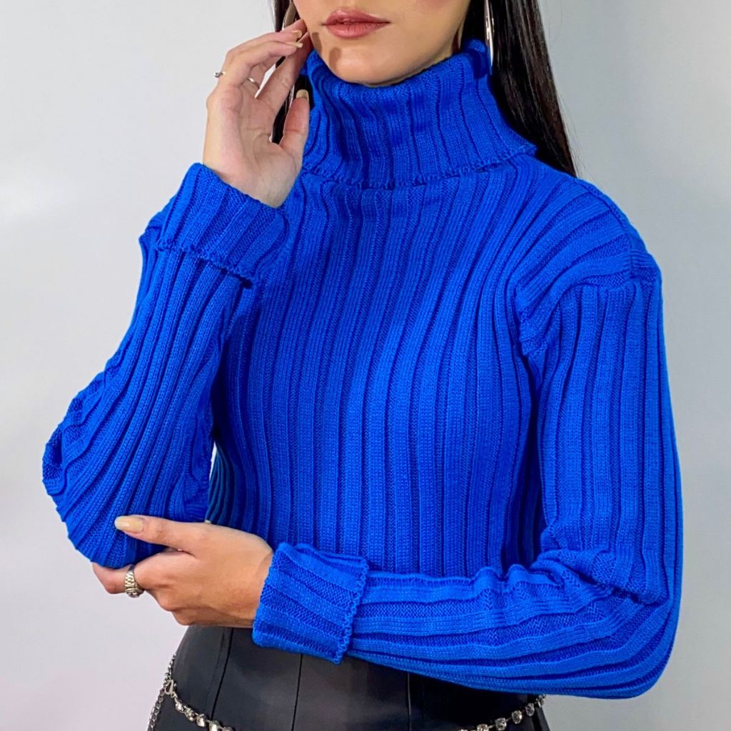 Blusa De Frio Feminina Trico Cacharrel Gola Alta R