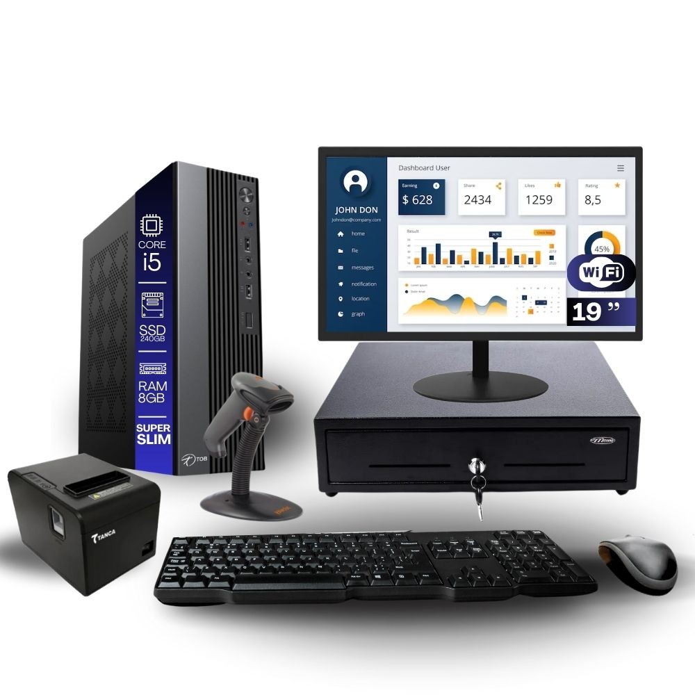 Kit PDV TOB i5 8GB SSD 240GB Win11 Rede S/Fio Tecl