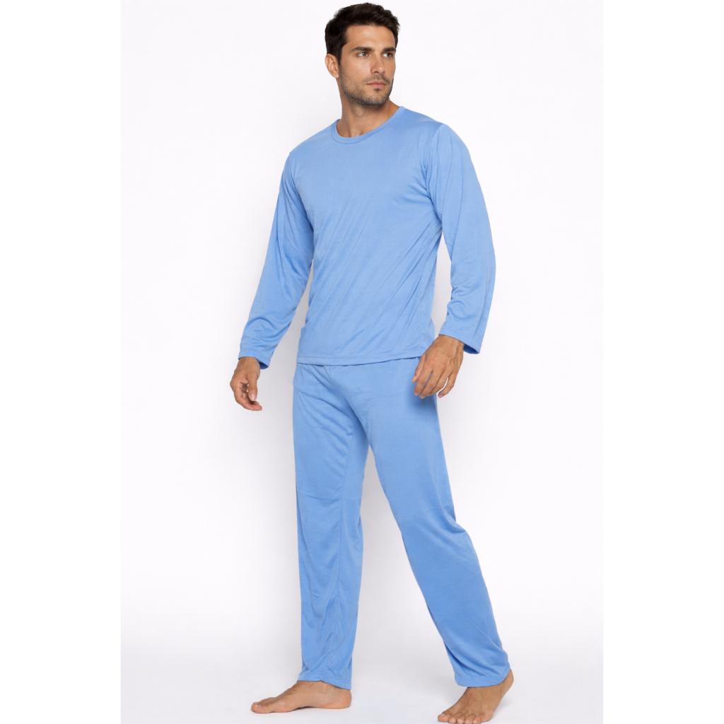 Pijama de Inverno ou Verão Masculino Manga Longa 