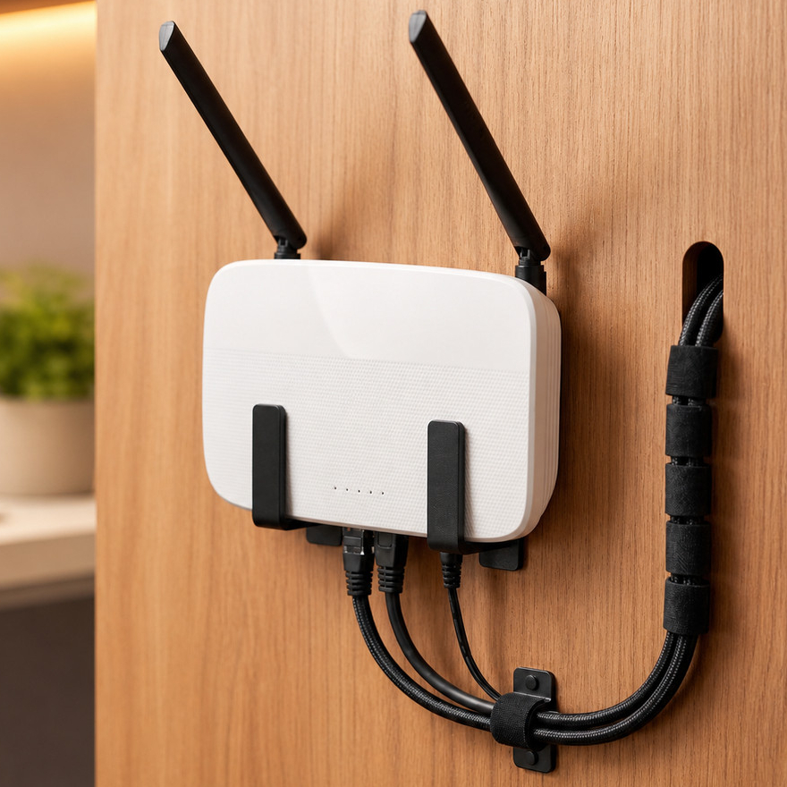 Suporte Roteador Parede Sem Furo Fita 3M Universal