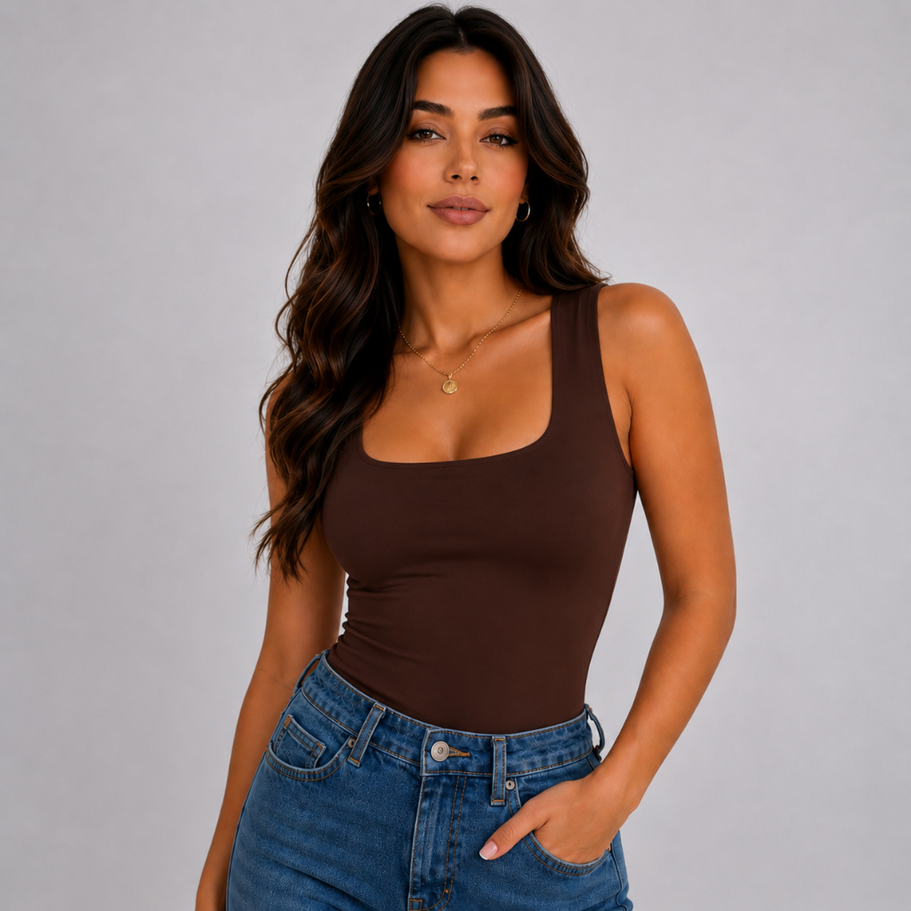 Regata Feminina Blusinha Decote Suplex Básica Lis