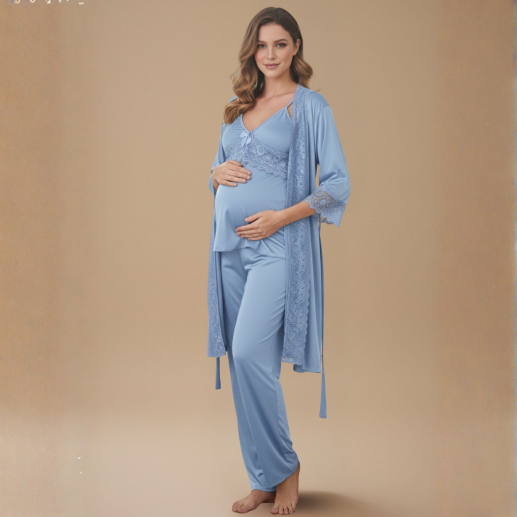 KIT Pijama Amamentação BabyDoll com CALÇA Longa