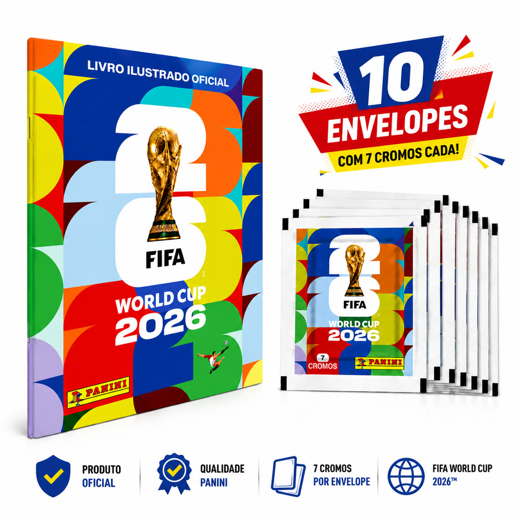 Kit Álbum Copa Do Mundo FIFA 2026 Brochura + 7/21