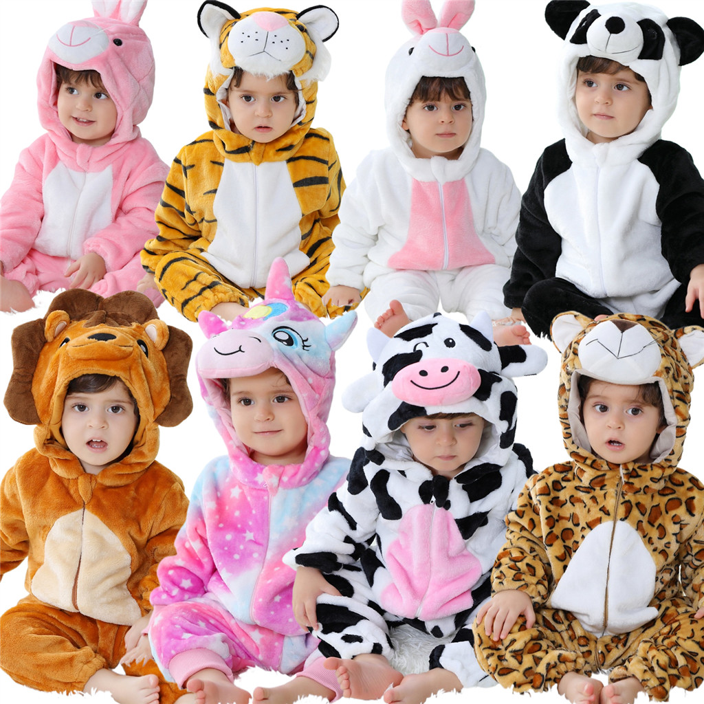2024 Bebê Kigurumi Unicórnio Panda Coelho Dos De