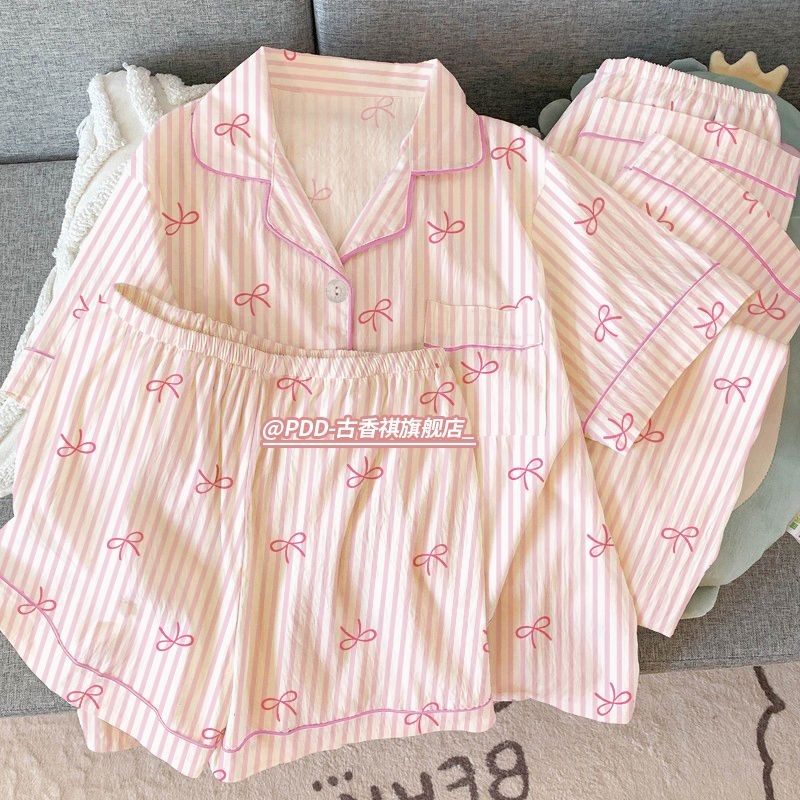 Conjunto De Três Peças De Verão : Pijama Fino E