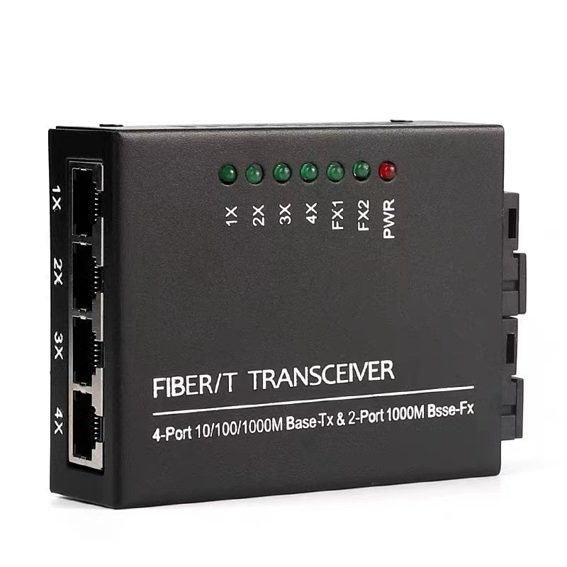 Gigabit Fiber Switch 2 SC Porta 4 RJ45 10/100/1000