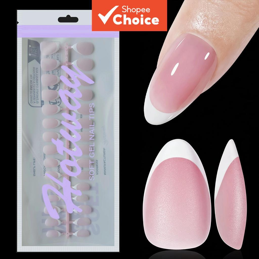 120 unhas postiças francesas rosa claro e nude cl